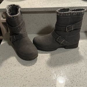Gray Suede Ankle Booties